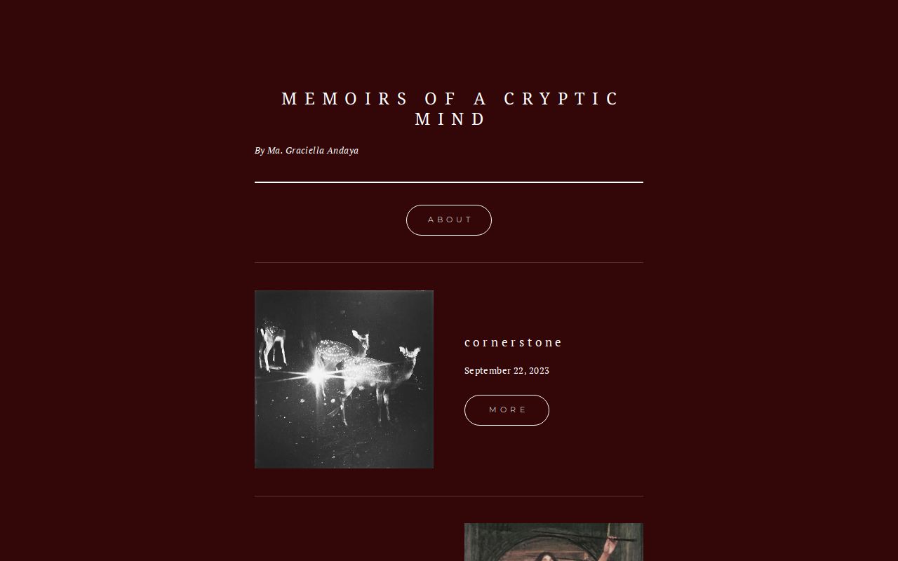 memoirs of a cryptic mind